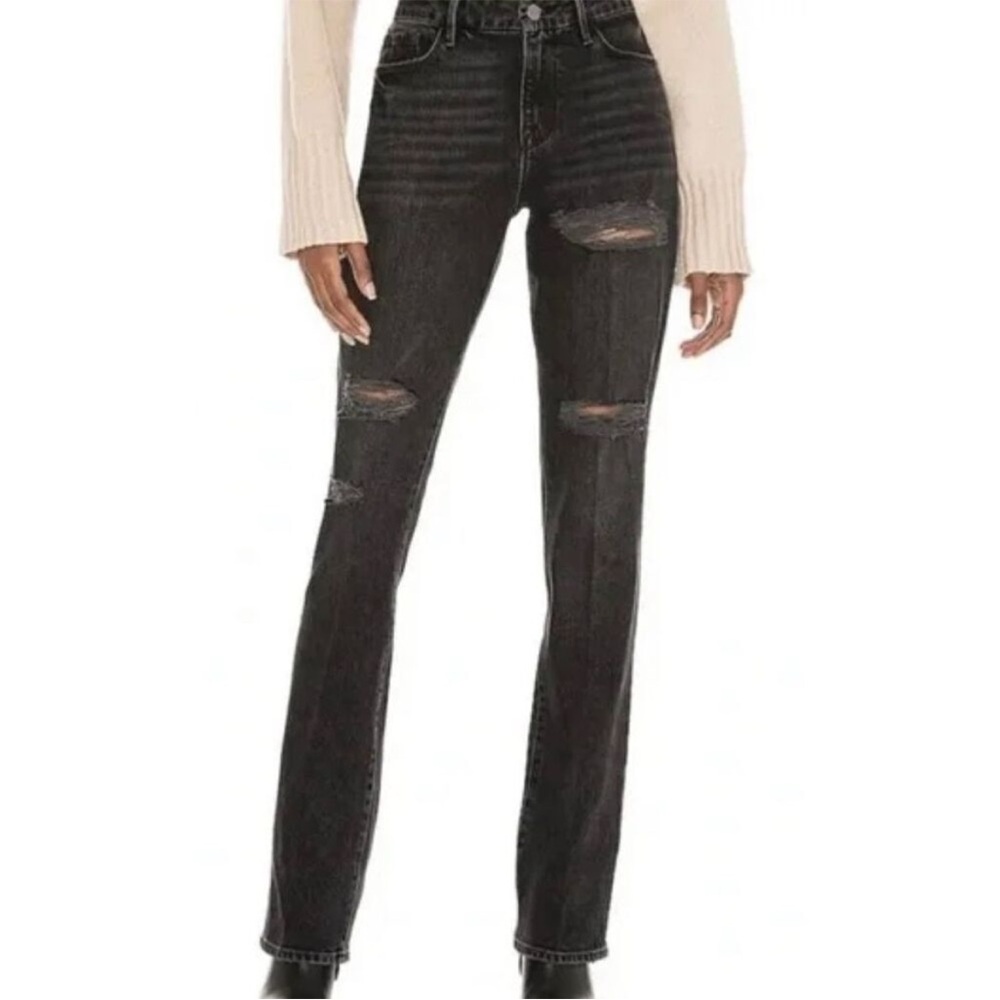 Frame Le Mini Boot Jeans Pepperdine Slash Distressed‎ Black Women’s 27